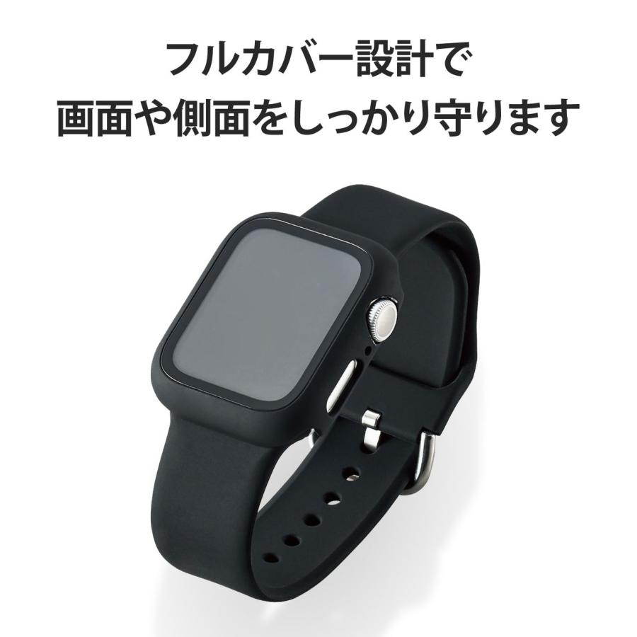 エレコム Apple Watch カバーケース SE/ Series 6/5/4 [ 40mm ] フルカバー ハイブリッド モデル番号[ A2351 A2291 等] ブラック AW-40CSPCGBK 返品種別A｜joshin｜06