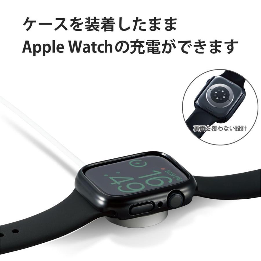 エレコム アップルウォッチ カバー Apple Watch Series 9 /  8 /  7 [ 45mm ] バンパー ハード ケース 側面保護 耐衝撃 傷防止 ブラック AW-21ABPPBK 返品種別A｜joshin｜06