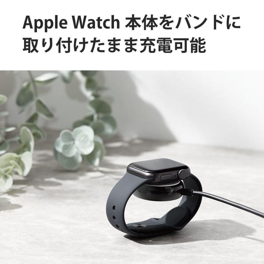 エレコム Apple Watch用 充電器 ケーブル USB-C 2m 高耐久(series SE/ 7/ 6/5/4/3/2/1 対応)(ブラック) Apple正規認証品 MPA-AWCS20BK 返品種別A｜joshin｜05