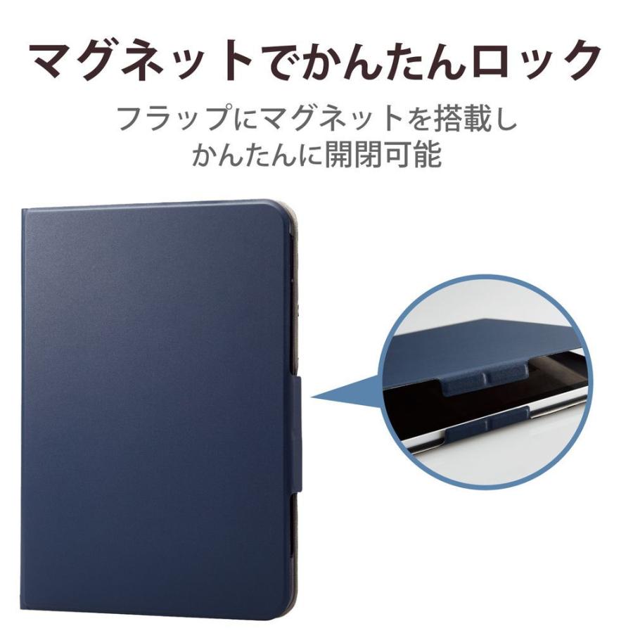 エレコム iPad 10.9インチ(第10世代)用 手帳型ケース ソフトレザー スリープ対応 マグネット フリーアングル (ネイビー) TB-A22RWVFUNV 返品種別A｜joshin｜05