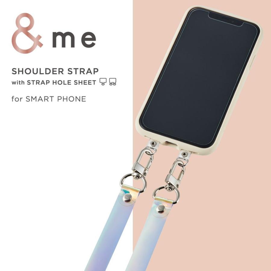 エレコム ＆me スマホショルダーストラップ 58〜70cm 長さ調整可 ストラップシート付 クリアタイプ 落下/ 盗難/ 紛失防止(オーロラ) P-STSDH2ACR 返品種別A｜joshin｜02