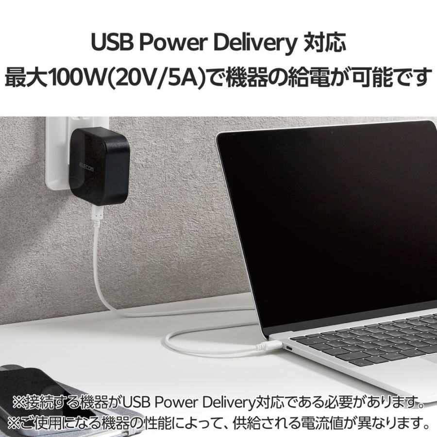 エレコム Type-Cケーブル USB C to C 2m PD 100W スリムケーブル 小型化コネクタ(ホワイト) MPA-CC5P20WH 返品種別A｜joshin｜03
