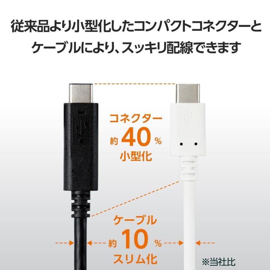 エレコム Type-Cケーブル USB C to C 2m PD 100W スリムケーブル 小型化コネクタ(ホワイト) MPA-CC5P20WH 返品種別A｜joshin｜04