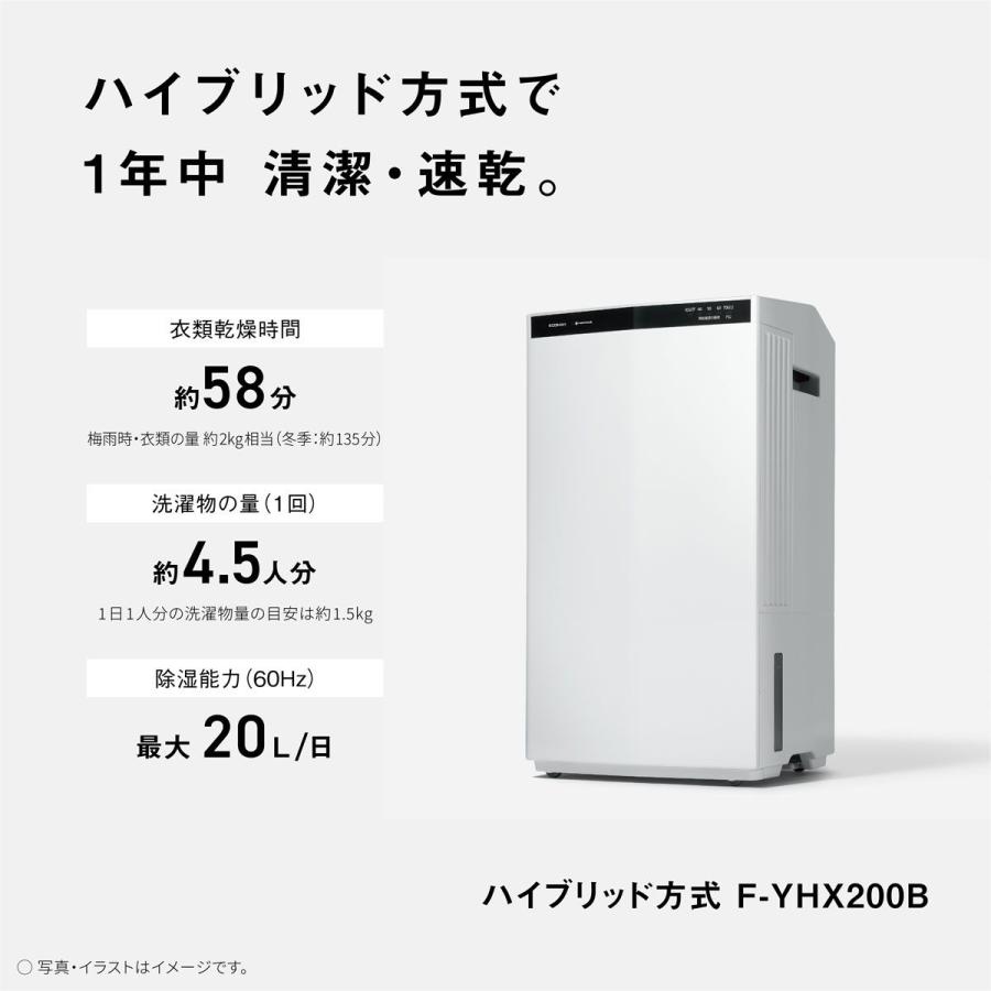 パナソニック 除湿乾燥機(木造19畳/ コンクリート造38畳まで クリーンホワイト) Panasonic ハイブリッド方式 ECONAVI＆nanoeX搭載 F-YHX200B-W 返品種別A｜joshin｜07