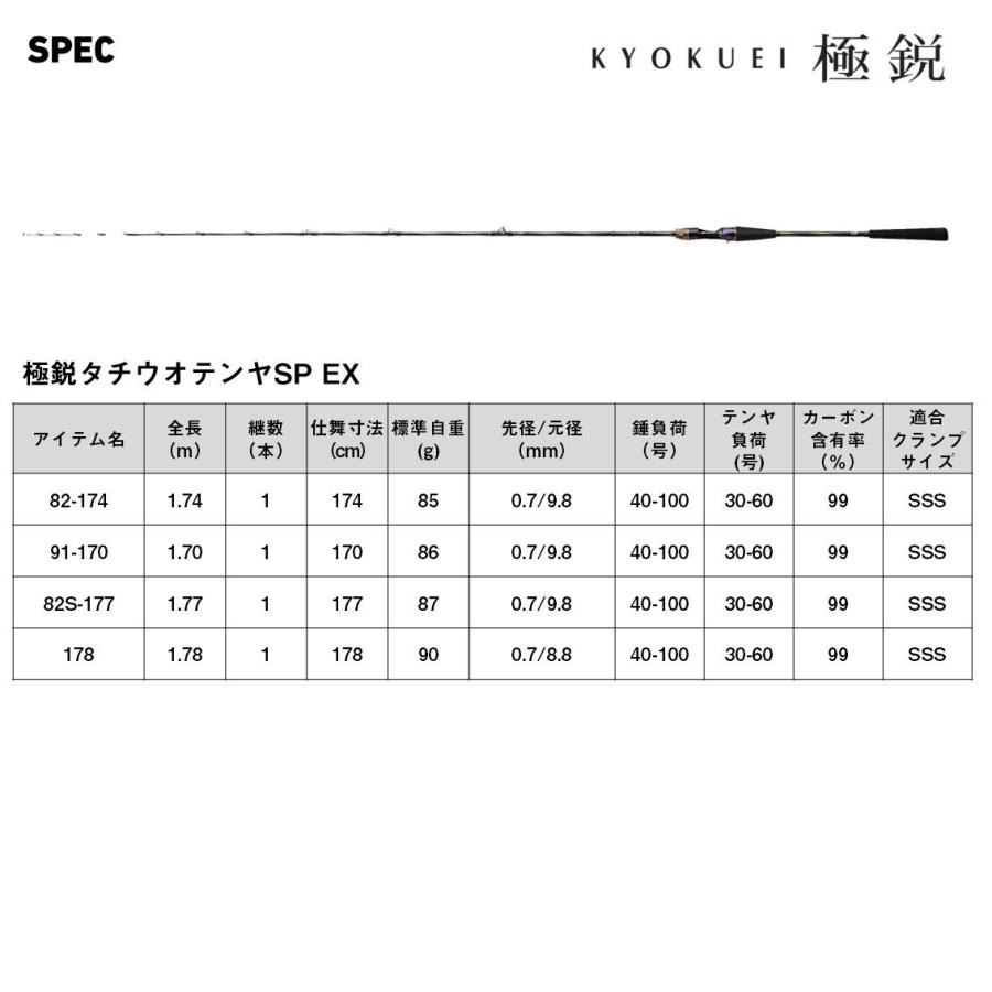3点まとめ買い ダイワ 23 極鋭 タチウオテンヤSP EX 91-170 9：1調子 返品種別A