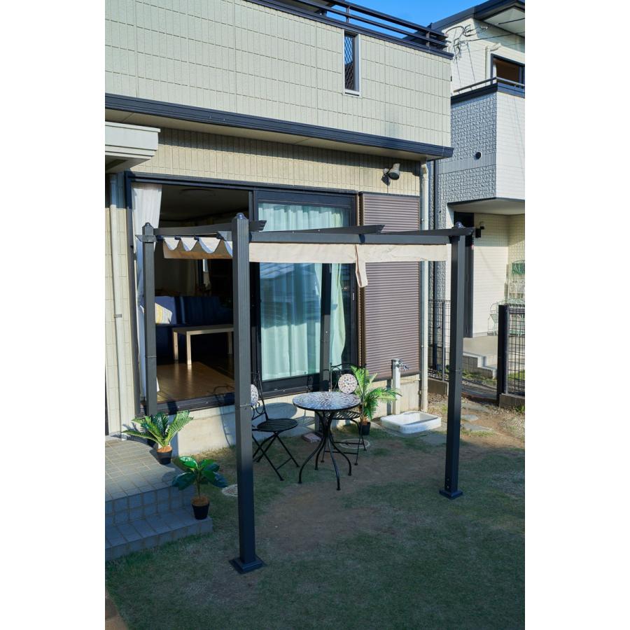 山善 YAMAZEN パーゴラシェード ガゼボ 幅218×奥行218×高さ225cm