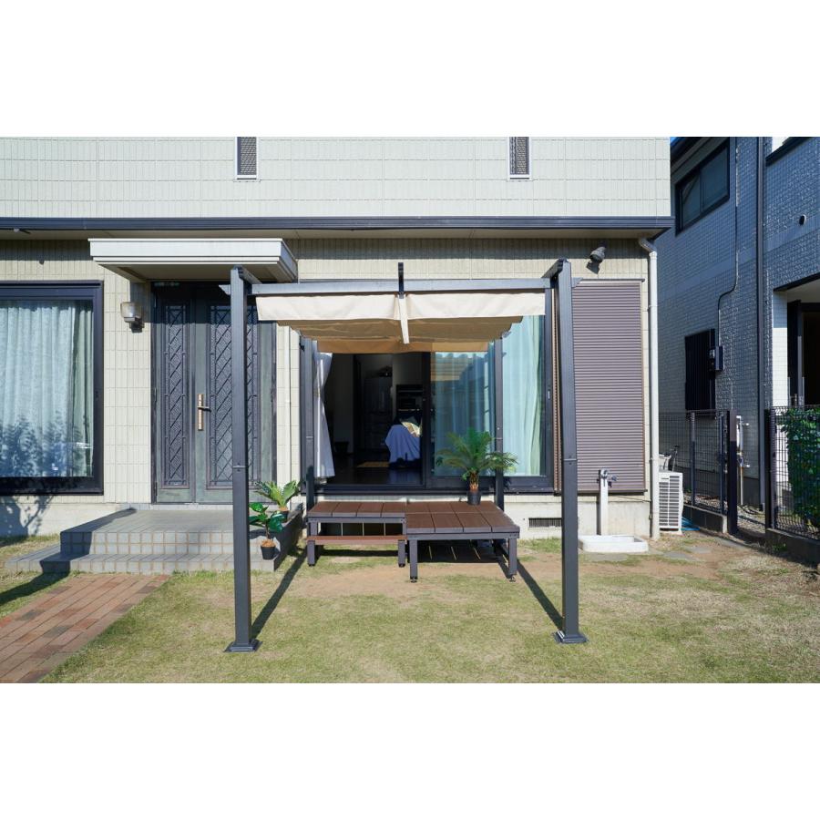 山善 YAMAZEN パーゴラシェード ガゼボ 幅218×奥行330×高さ225cm