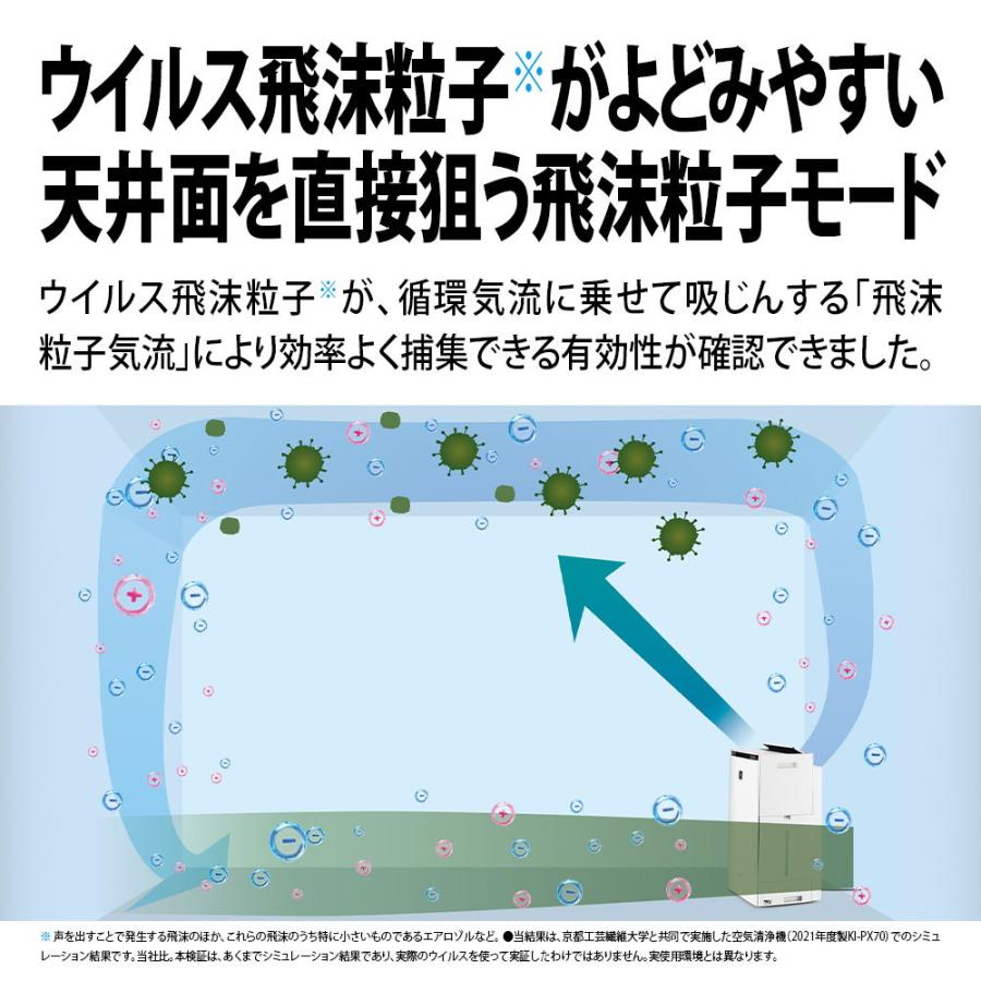 シャープ 空気清浄機(加湿機能付)(空清46畳まで 加湿：木造17畳、プレハブ28畳まで) SHARP 「プラズマクラスターNEXT」搭載 KI-SX100-W 返品種別A｜joshin｜09