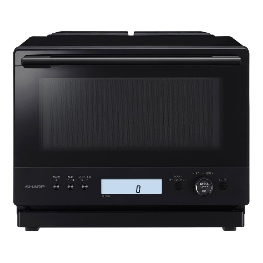 SHARP オーブンレンジ(過熱水蒸気式) PLAINLY ブラック SHARP（シャープ） 簡易スチームオーブンレンジ 30L ブラック 過熱