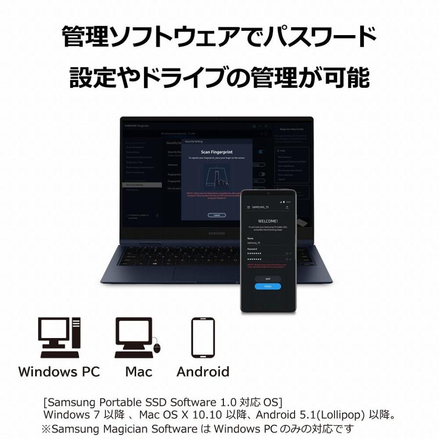 Samsung(サムスン) Samsung Portable SSD T7 Shield 1TB(ブラック) MU-PE1T0S-IT 返品種別B｜joshin｜04