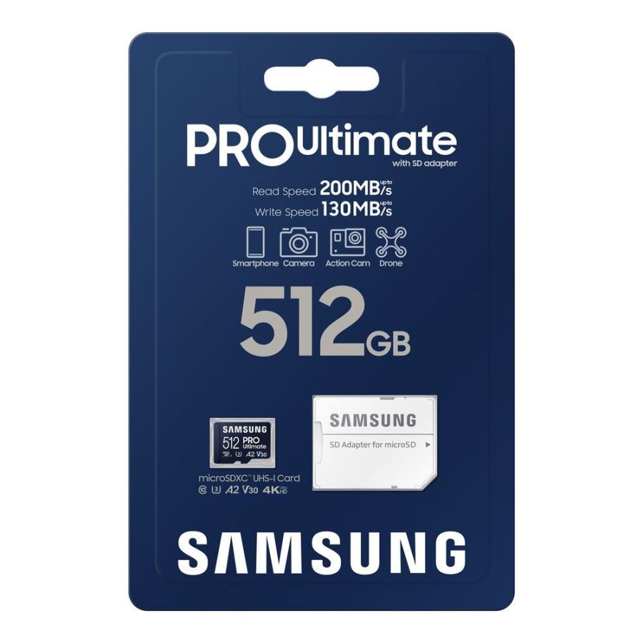 Samsung microSD PRO Ultimate 512GB(国内正規品)最大転送速度200MB/ 秒(読み出し)/ ドローンやアクションカムの4K動画記録に最適 MB-MY512SA-IT 返品種別B｜joshin｜02