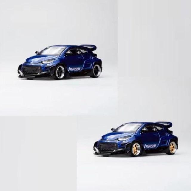 POP RACE 1/ 64 × Enigma PANDEM GR-YARIS METALLIC BLUE(PRE004