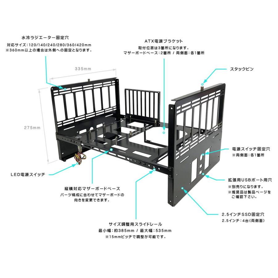 長尾製作所 3way オープンフレーム型PCケース スタック式 N-FRAME-STACK 返品種別A｜joshin｜08