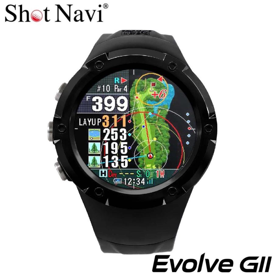 ShotNavi（ショットナビ） GPSゴルフナビ Evolve GII(ブラック) ／お