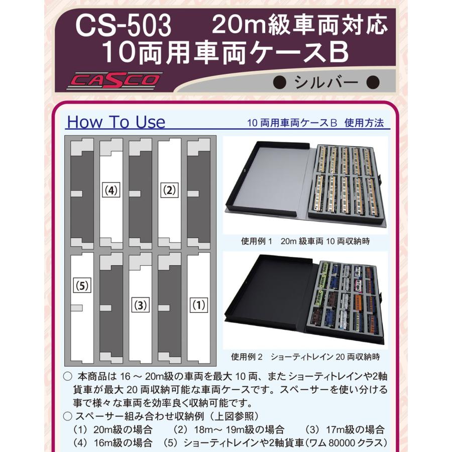 kasco（キャスコ） (再生産)(N) CS-503 10両用車両ケースB(シルバー