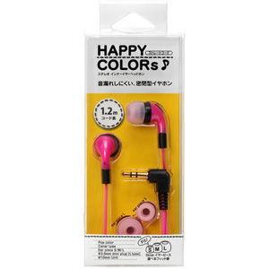 PGA ダイナミック密閉型カナルイヤホン(ピンク) HAPPY COLORS ステレオインナーイヤーヘッドホン PG-SIH02PK 返品種別A｜joshin｜03