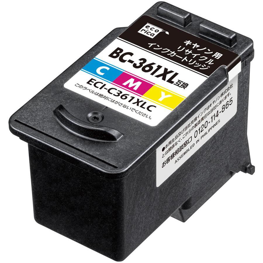 Canon 純正 BC-361XL BC-360XL エコリカ 互換 3個 エコリカ ［キヤノン BC-361XL 互換］リサイクルインクカートリッジ(3