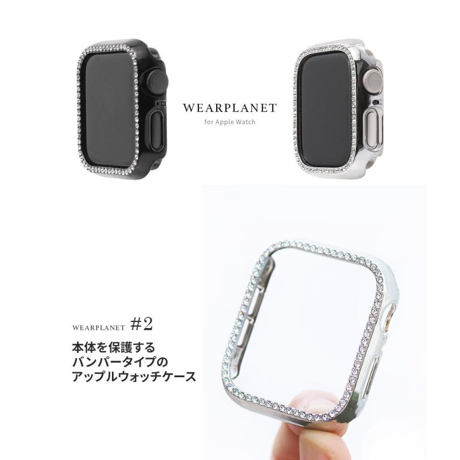 ウェアプラネット Apple Watch Series 8 /  7 [ 41mm ] ラインストーンケース(ブラック) WEARPLANET WP23111AWBK 返品種別A｜joshin｜08