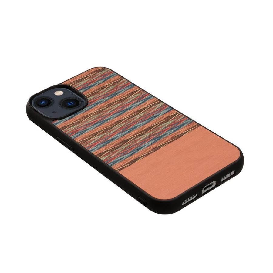 Man＆Wood iPhone 14用 背面カバー型 天然木ケース(Browny Check) I23624I14 返品種別A｜joshin｜02