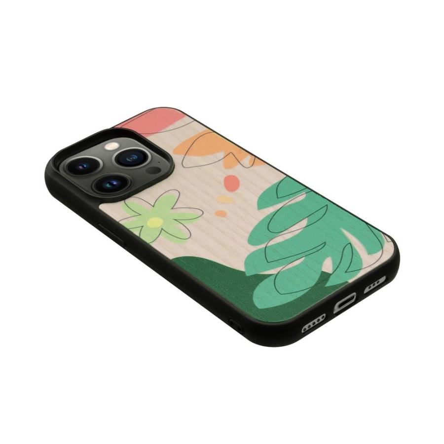 Man＆Wood iPhone 14 Pro用 背面カバー型 天然木ケース(Botanik Touch 1) I23626I14P 返品種別A｜joshin｜02