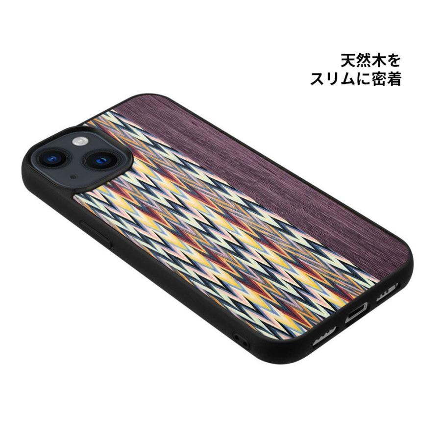 Man＆Wood iPhone 15用 MagSafe対応天然木ケース(Viola Check) I25506I15 返品種別A｜joshin｜04