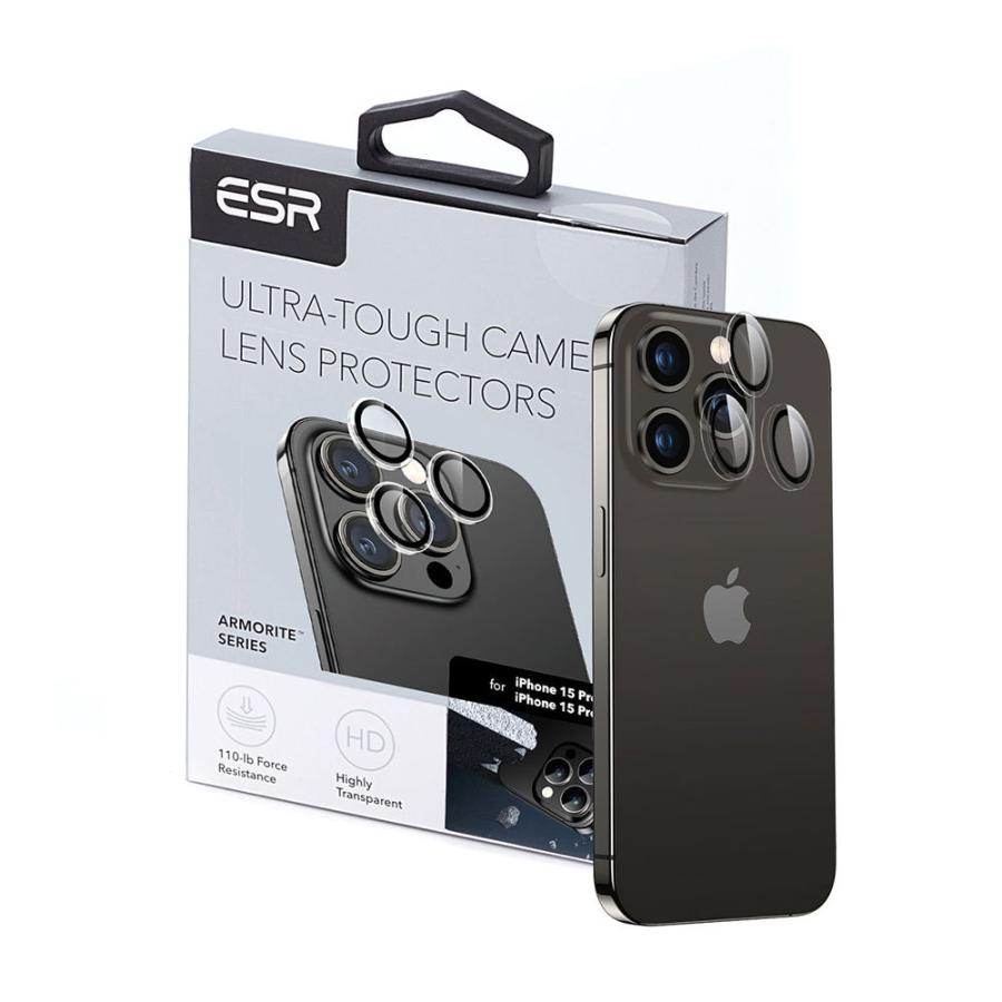 ESR iPhone 15 Pro用/ 15 Pro Max用 カメラ専用強化ガラスフィルム(クリア) ES26426I15PR 返品種別A｜joshin｜03