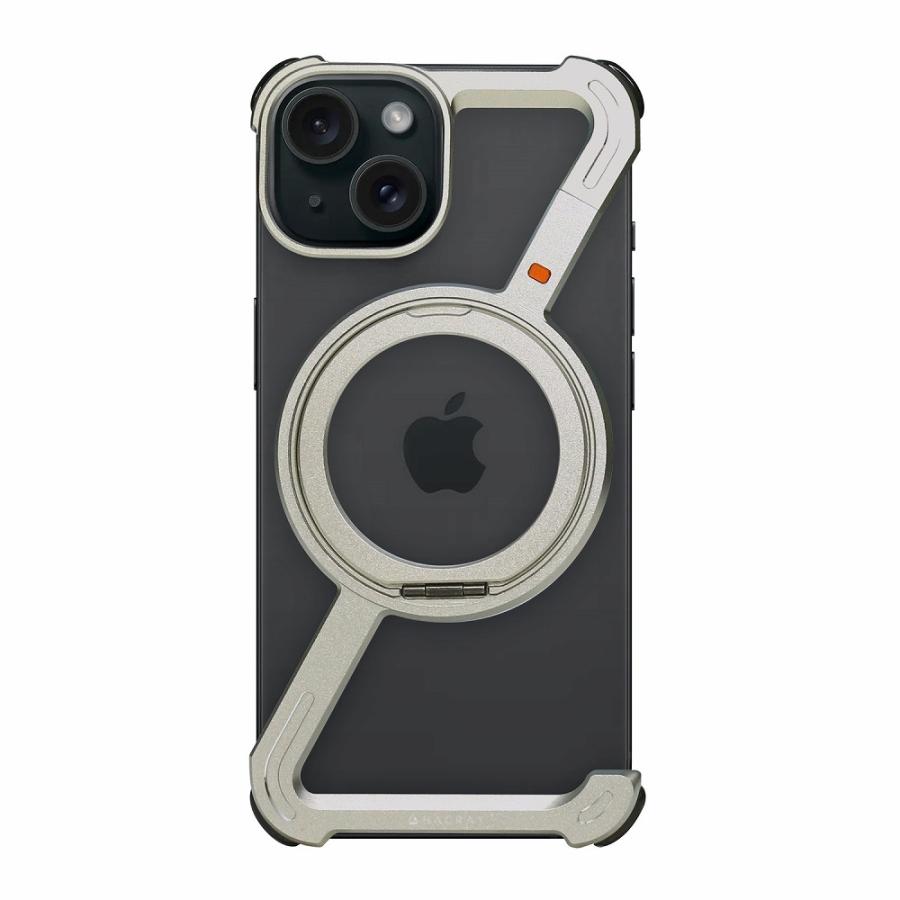 HACRAY(ハクライ) iPhone 15用 360 RingStandバンパー アルミ(シルバー) HR26884I15 返品種別A | HACRAY