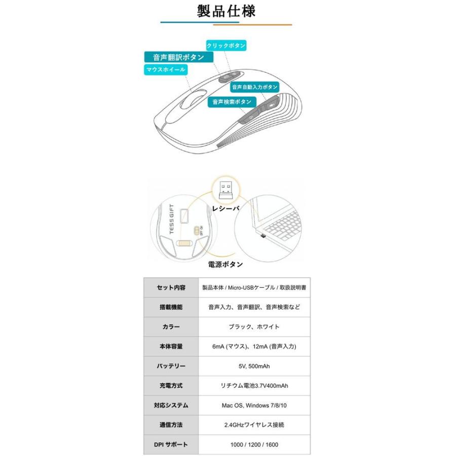 TESS GIFT AI ライティングマウス 音声翻訳＆音声文字起こし＆音声検索(ホワイト) TSG-3500-001 返品種別A｜joshin｜10