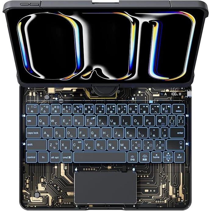 iPad用 ブラック キーボードケース G.B.Z iPad用キーボードケース iPad Pro第3、4、5(M1)、6(M2)世代