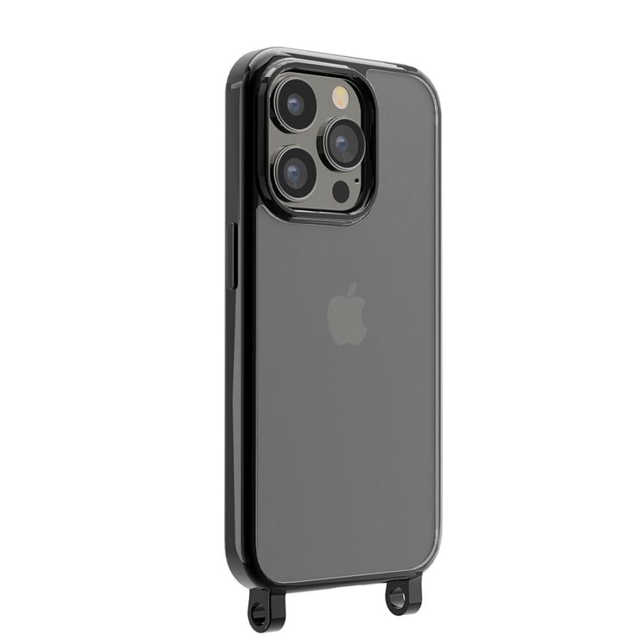 PGA iPhone15 Pro(6.1inch/ 3眼)用 クリアハイブリッドケース(ブラック) PG-23BPT07BK 返品種別A｜joshin｜04