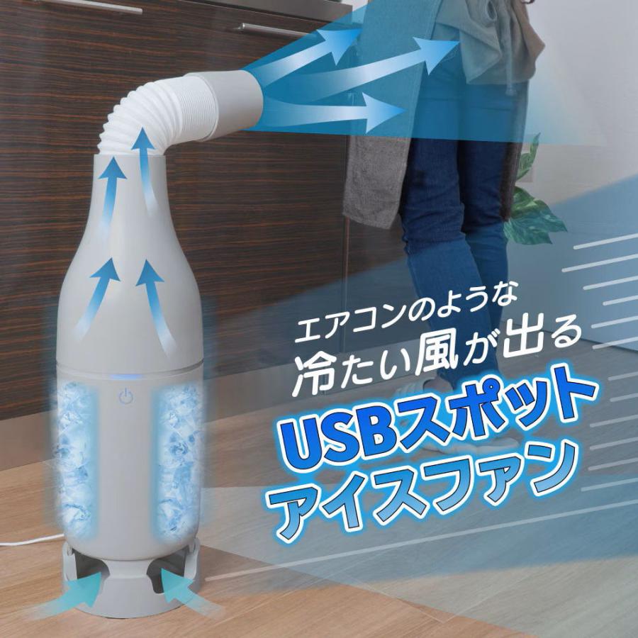 USBスポットアイスファン SCLM25SGY [グレー]