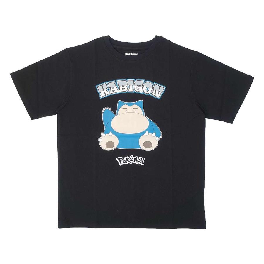 ファインプラス ポケモン ブラックTシャツ(E柄(カビゴン)・サイズ：L
