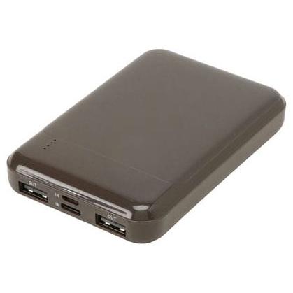 QTJ(クオリティトラストジャパン) モバイルバッテリー 5000mAh USB-A出力×2ポート (ダークブラウン) QX-058DB 返品種別A