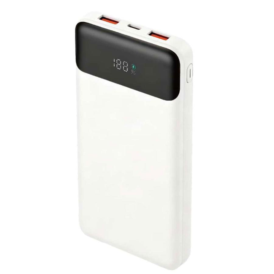 QTJ(クオリティトラストジャパン) PD20W対応 Type-C 1ポート/ USB2ポート 準個体モバイルバッテリー 10000mAh(ホワイト) QTJ QTC-0508WH 返品種別A