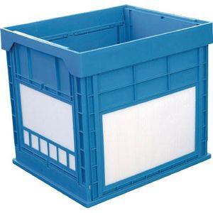 国盛化学 プラスチック折畳みコンテナ ”パタコン” N-134 ブルー 折りたたみコンテナ(ダンボールプラスチックコンテナ) 50680-N134-B 返品種別B