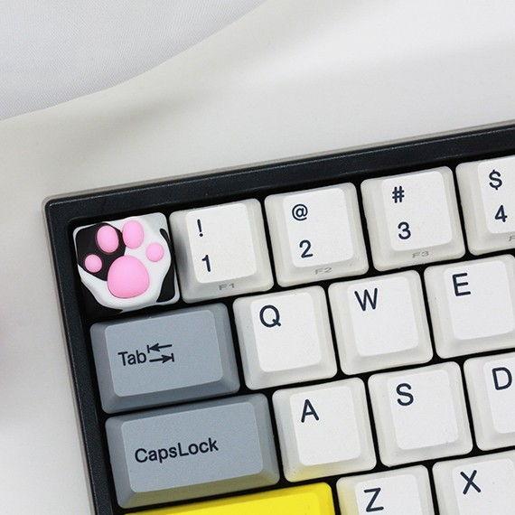 ZOMO PLUS(ゾモプラス) 肉球キーキャップ ABS製 白黒 ZOMO PLUS ABS Kitty Paw Keycap Cow Cat for Cherry MX Switches KITTYPAWCOWCAT 返品種別A｜joshin｜03