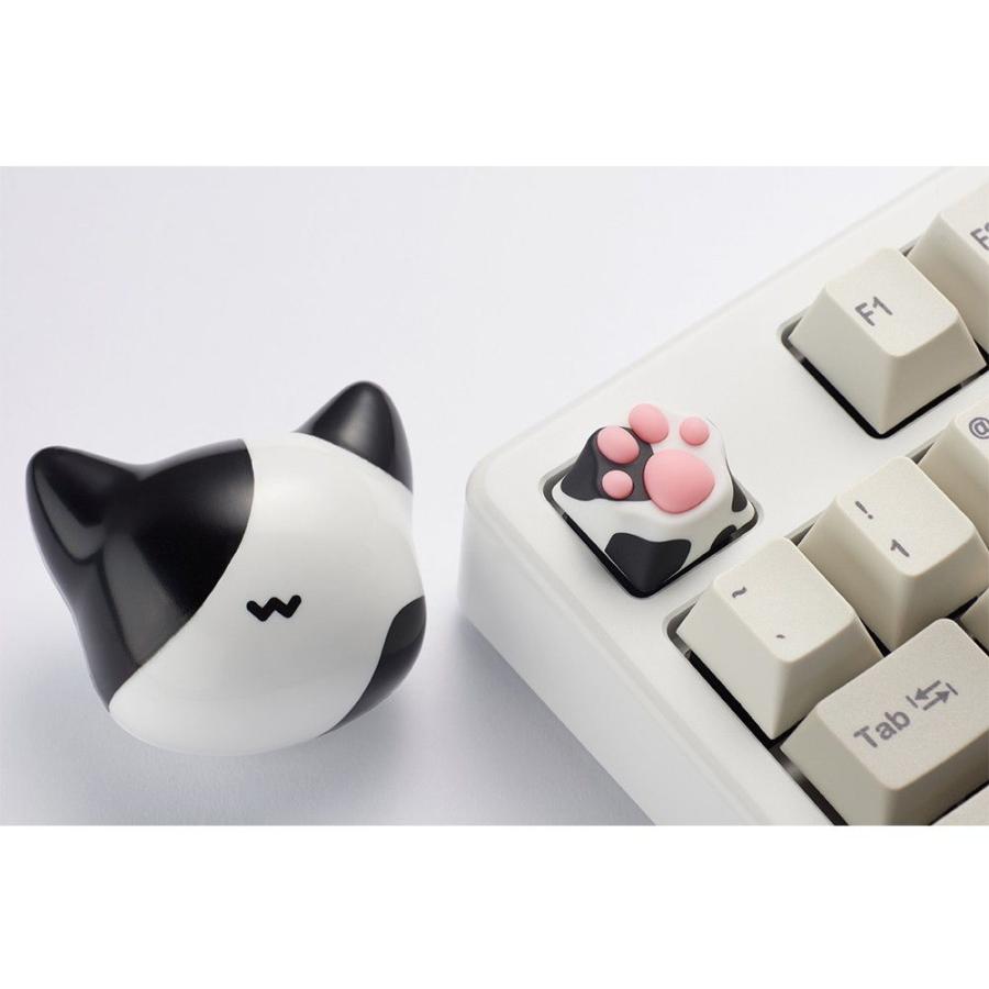 ZOMO PLUS(ゾモプラス) 肉球キーキャップ ABS製 白黒 ZOMO PLUS ABS Kitty Paw Keycap Cow Cat for Cherry MX Switches KITTYPAWCOWCAT 返品種別A｜joshin｜05