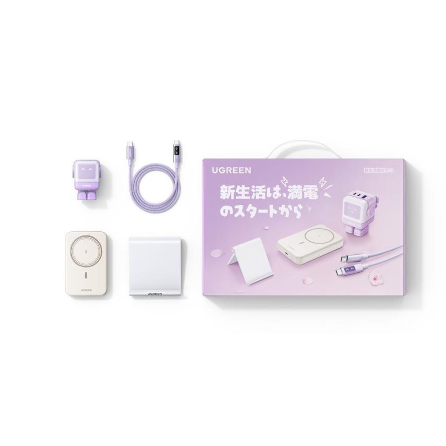 UGREEN お得な充電4点セット パープル(10000mAhモバイルバッテリー 