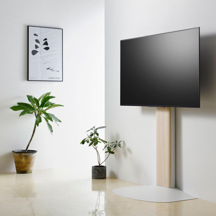 朝日木材加工 40V〜77V型まで対応 壁寄せテレビスタンド(ナチュラル