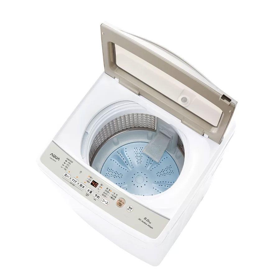 標準設置料込) アクア 6.0kg 全自動洗濯機 ホワイト AQUA AQW-S6P-W 
