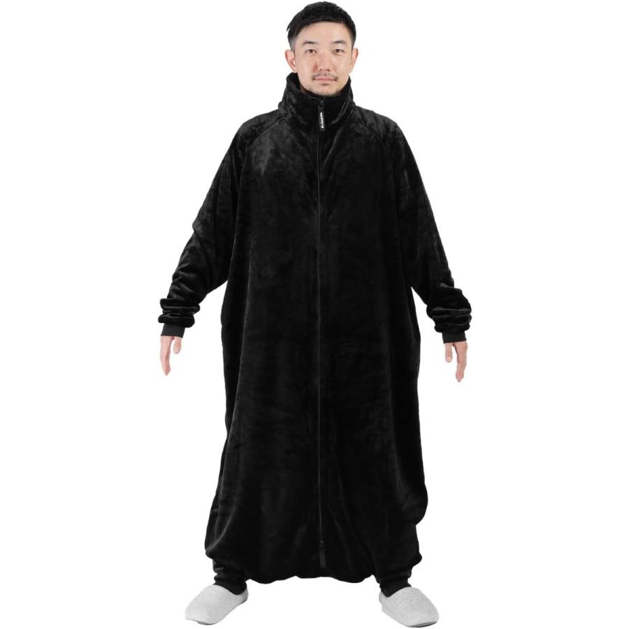 Bauhütte 着る毛布 ブラックヒーター付き　Mサイズ Bauhutte（バウヒュッテ） はだけない着る毛布(ブラック・L) Bauhutte