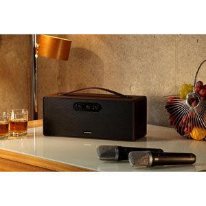 アイワ Bluetoothスピーカー(ブラック、レッドステッチ) aiwa KARAOKE