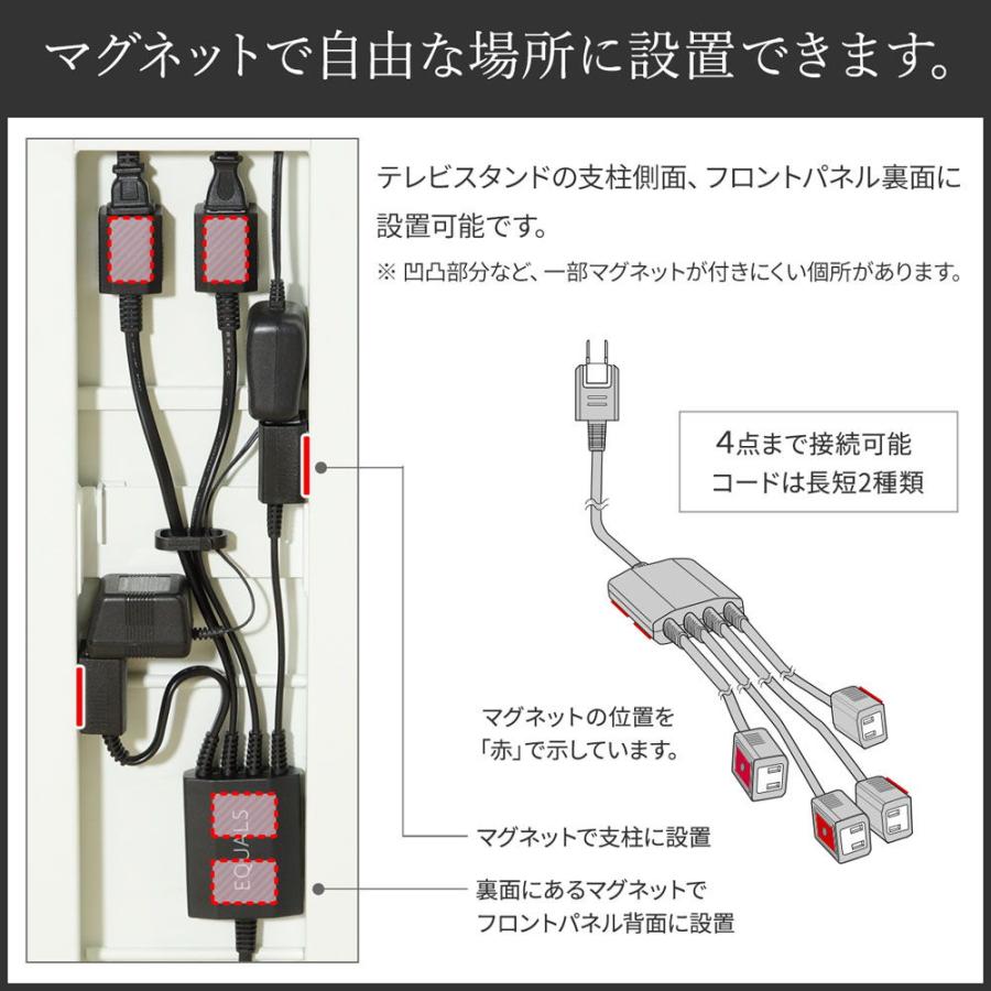 ナカムラ マグネット付き スマート電源タップ (4個口 3.0m) EQUALS WALL WLPS95119 返品種別A｜joshin｜06