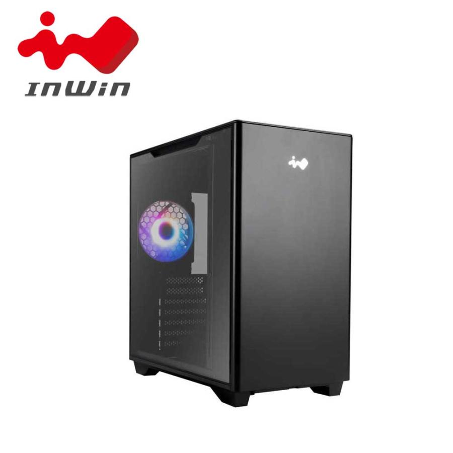 IN WIN｜インウィン ATX対応 ミドルタワーPCケース(ブラック) IW-CS-A5BLK-1AM120S 返品種別B