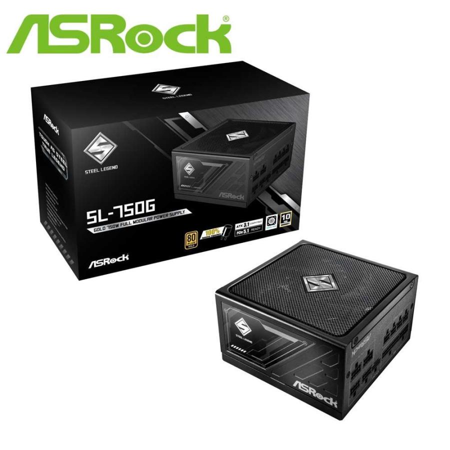 ASRock｜アスロック ATX 3.1対応 電源ユニット ASRock Steel Legend 750w(ブラック) SL-750G 返品種別B の商品画像
