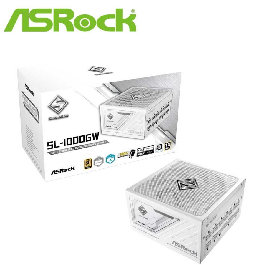 ASRock SL-1000GW 1000W 電源ユニット ASRock（アスロック） ASRock SL-1000GW ホワイト Steel Legend 電源