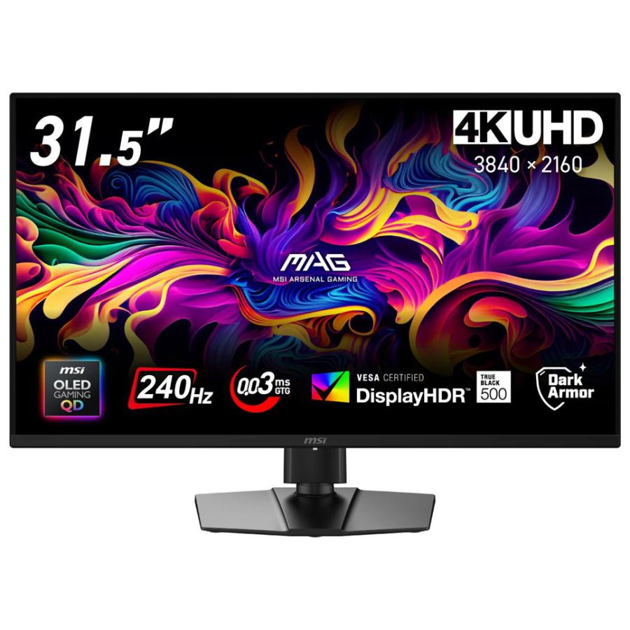 MSI ゲーミング液晶ディスプレイ(31.5型/ OLED/ 4K UHD 3840×2160/ 240Hz/ 0.03ms/ HDR/ HDMI2.1/ DP1.4a/ USB Type-C) MAG-321UP-QD-OLEDX24 返品種別A（Yahoo!・Joshin web）