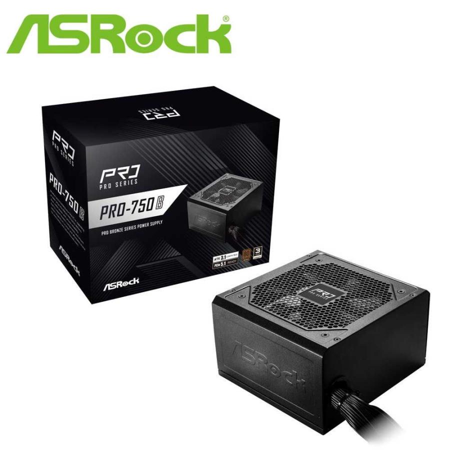 ASRock｜アスロック 電源ユニット 750W PRO-750B(ブラック) PRO-750B 返品種別B（Yahoo!・Joshin web）