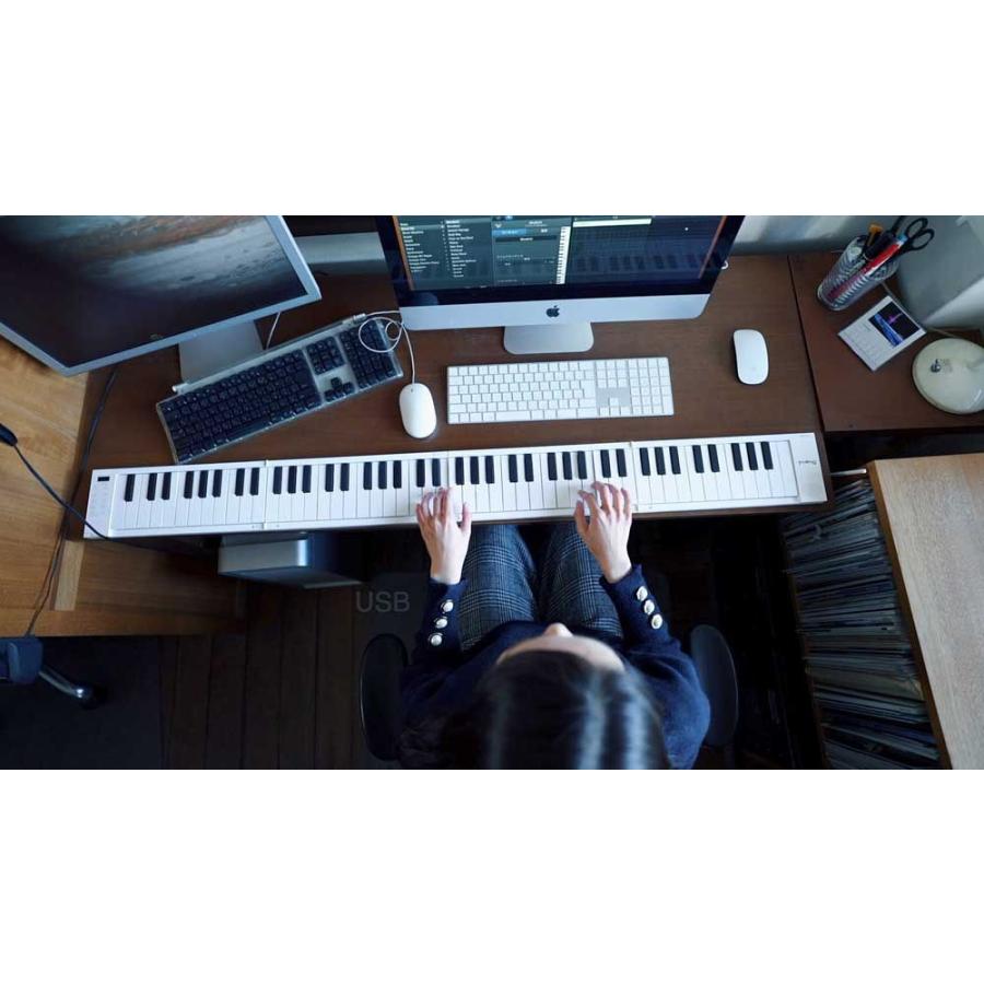 タホーン 折りたたみ式電子ピアノ 88鍵盤(ホワイト) TAHORNG Oripia 