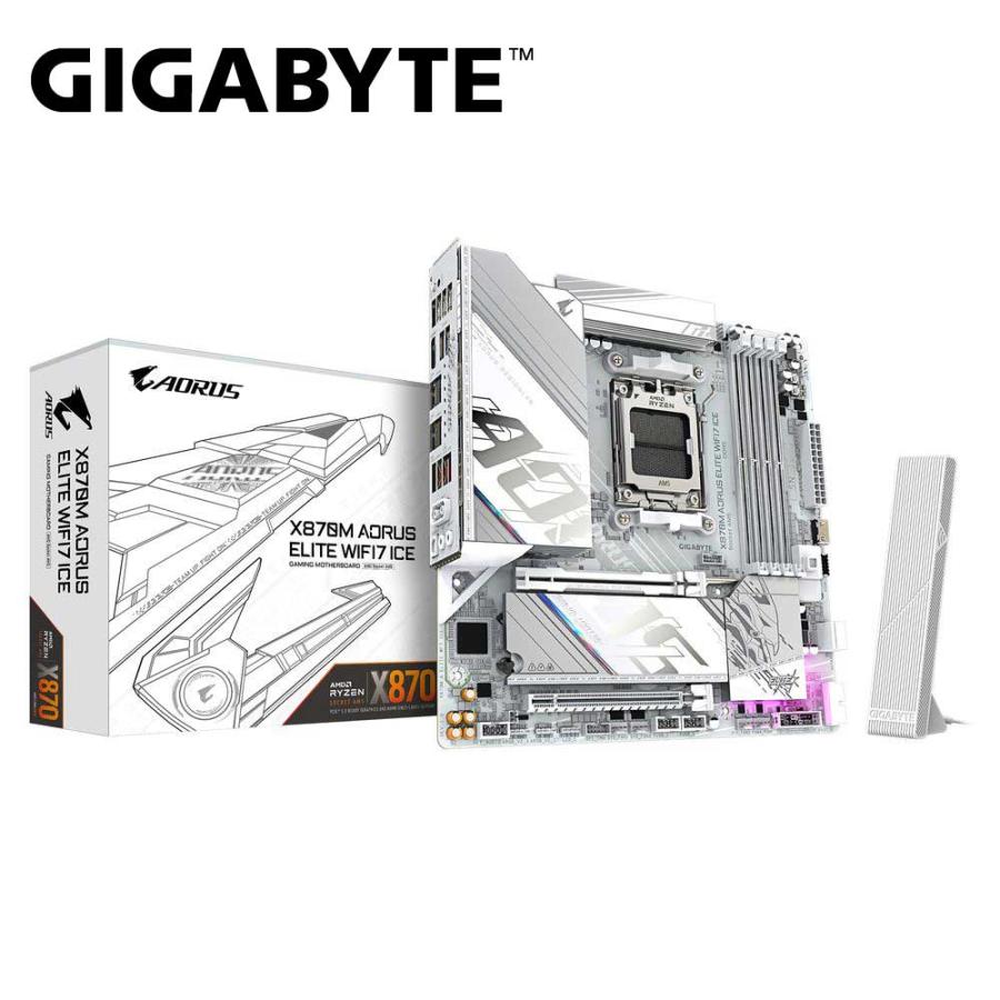 GIGABYTE｜ギガバイト GIGABYTE X870M AORUS ELITE WIFI7 ICE /  Micro-ATX対応 マザーボード(ホワイト) X870M-AORUS-ELITE/ WF 返品種別B（Yahoo!・Joshin web）